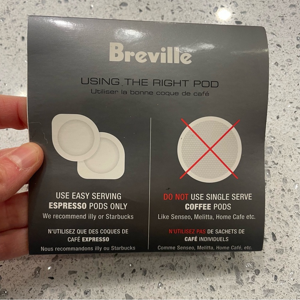 Breville Espresso Pod Usage Guide - Black and White